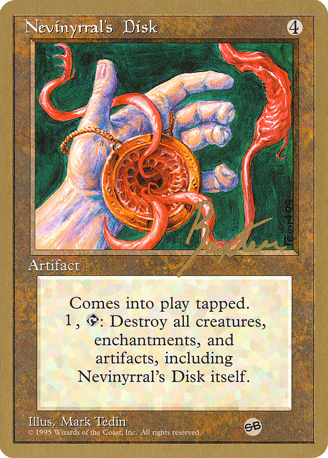 Nevinyrral's Disk (George Baxter) (SB) [Pro Tour Collector Set] | Good Games Cannington