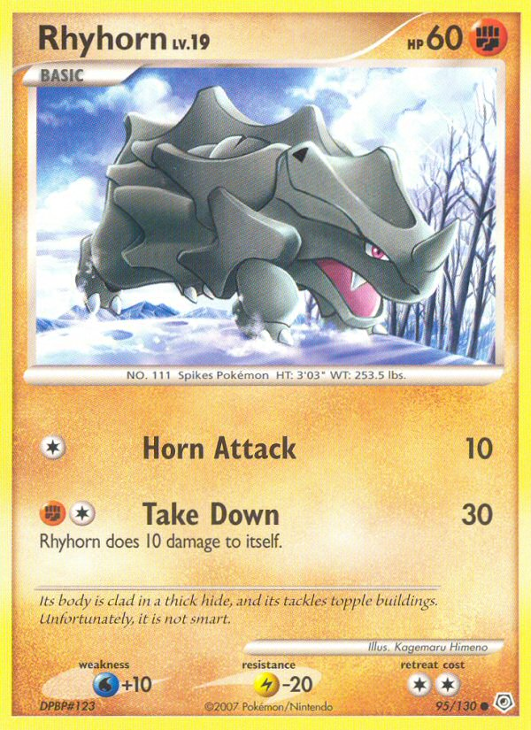 Rhyhorn (95/130) [Diamond & Pearl: Base Set] | Good Games Cannington