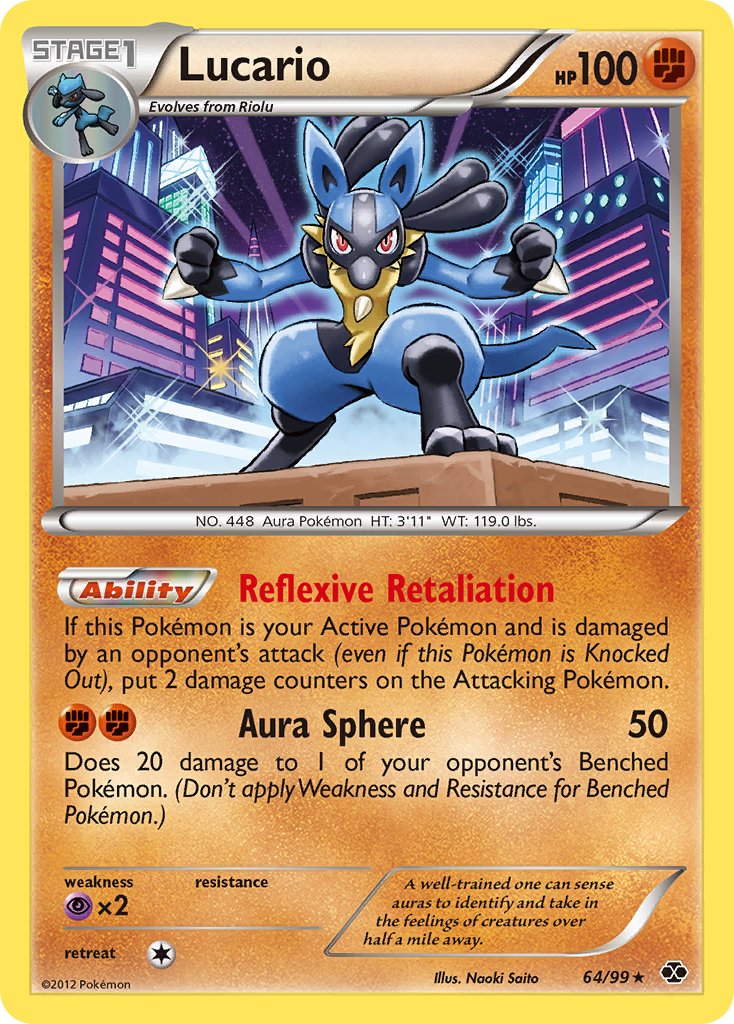 Lucario (64/99) (Cosmos Holo) (Blister Exclusive) [Black & White: Next Destinies] | Good Games Cannington
