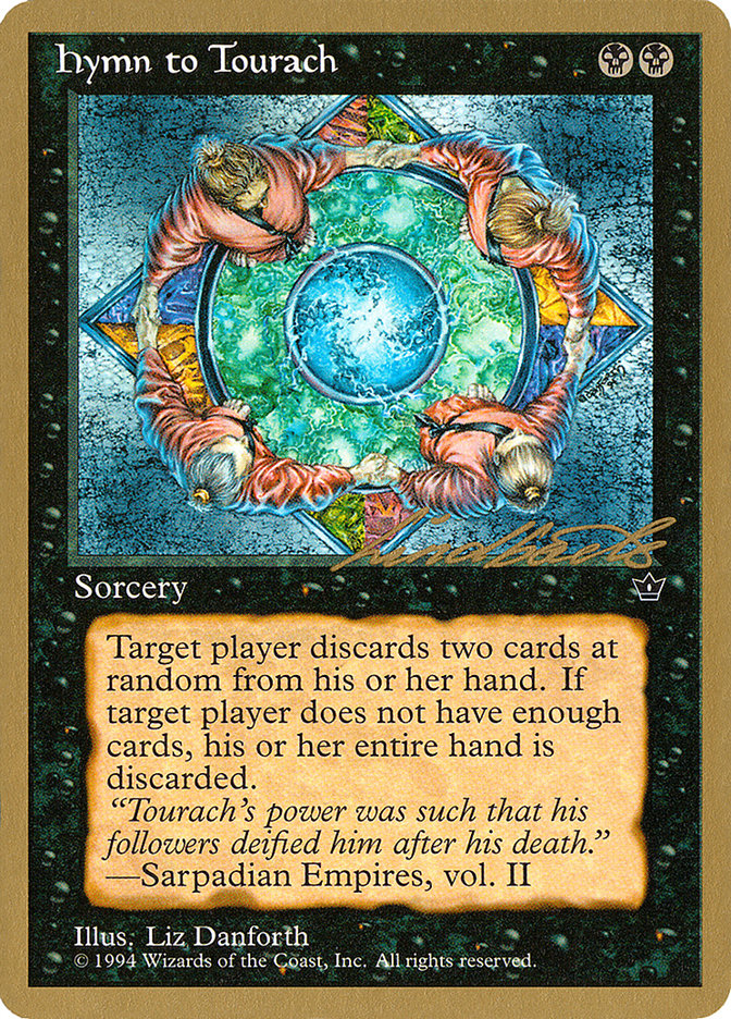 Hymn to Tourach (Circle) (Leon Lindback) [Pro Tour Collector Set] | Good Games Cannington