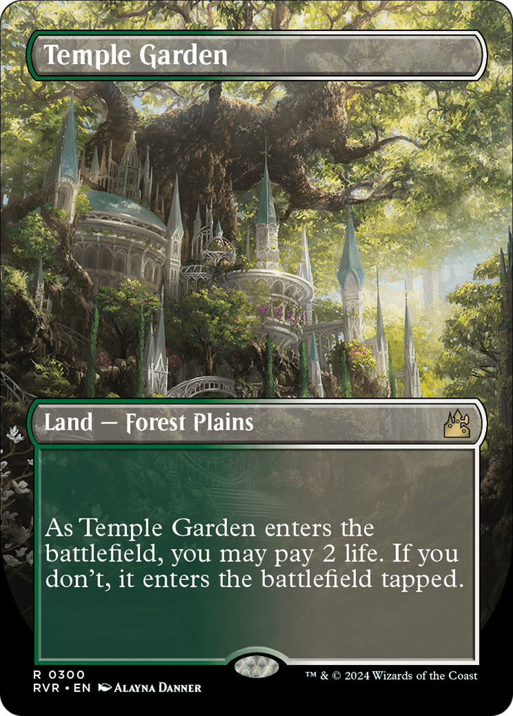 Temple Garden (Borderless) [Ravnica Remastered] | Good Games Cannington