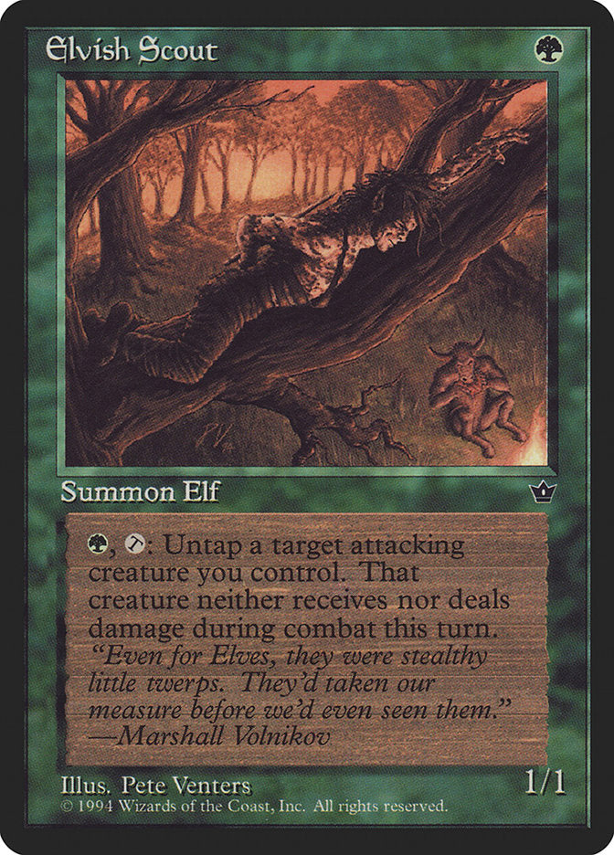 Elvish Scout (Pete Venters) [Fallen Empires] | Good Games Cannington