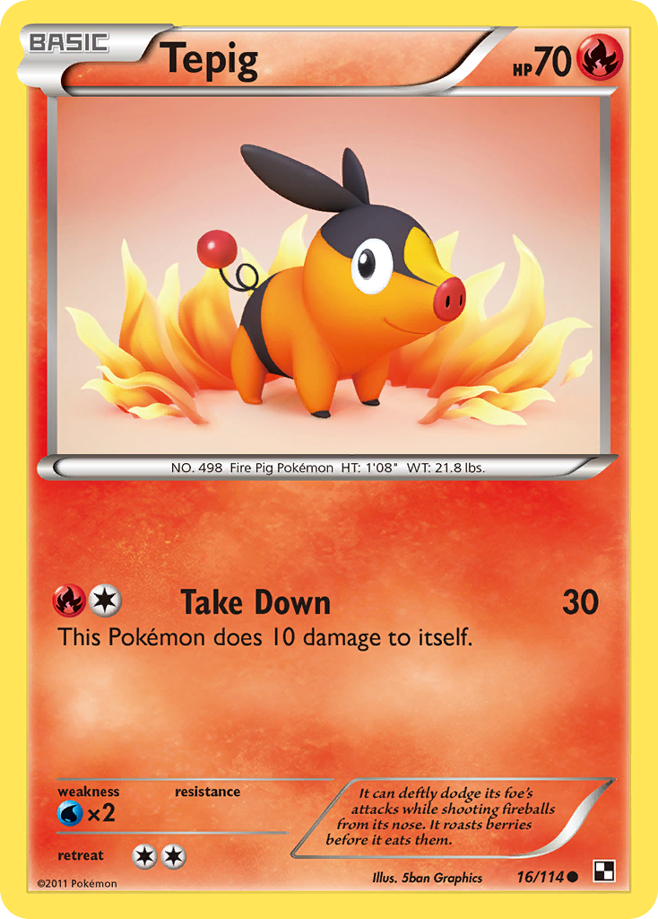 Tepig (16/114) [Black & White: Base Set] | Good Games Cannington