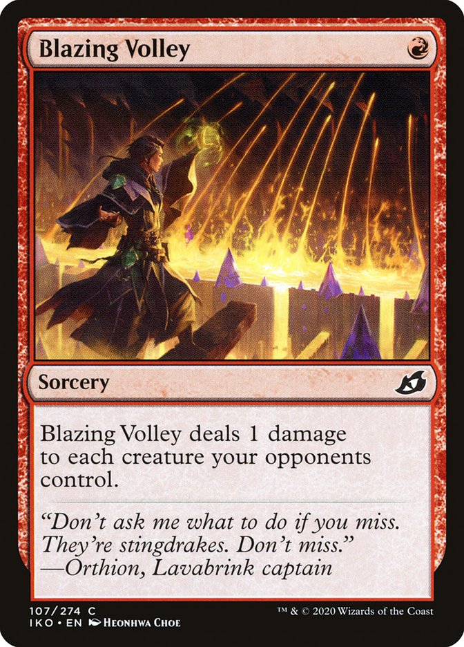 Blazing Volley [Ikoria: Lair of Behemoths] | Good Games Cannington
