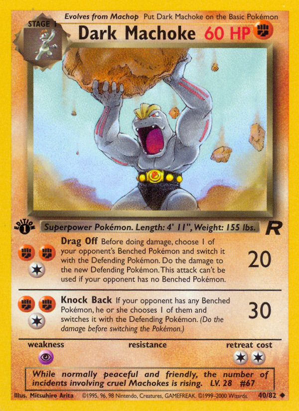 Dark Machoke (40/82) [Team Rocket 1st Edition] | Good Games Cannington