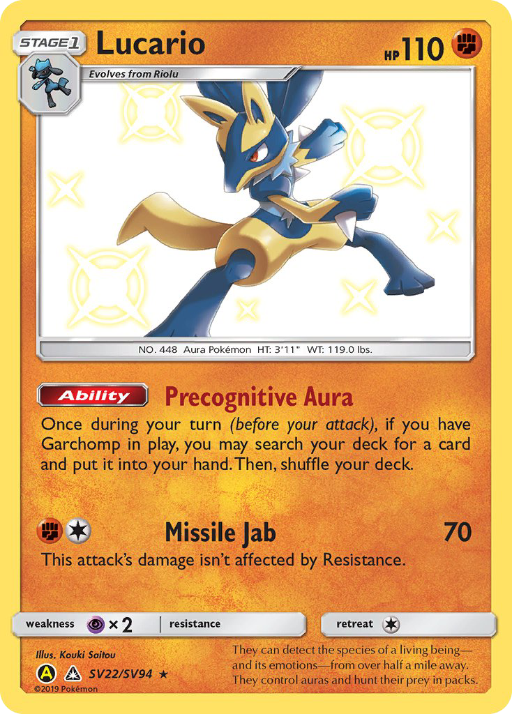 Lucario (SV22/SV94) [Sun & Moon: Hidden Fates - Shiny Vault] | Good Games Cannington