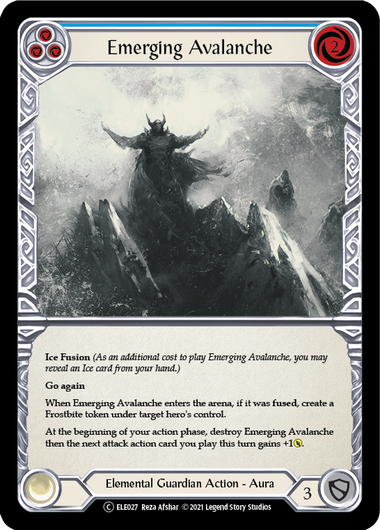 Emerging Avalanche (Blue) [U-ELE027] Unlimited Rainbow Foil | Good Games Cannington