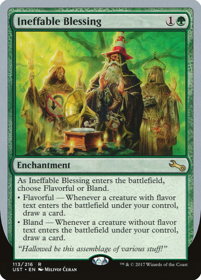 Ineffable Blessing ("choose Flavorful or Bland") [Unstable] | Good Games Cannington