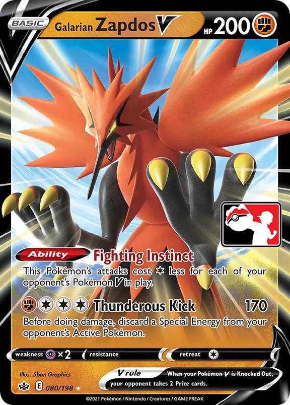 Galarian Zapdos V (080/198) [Prize Pack Series One] | Good Games Cannington