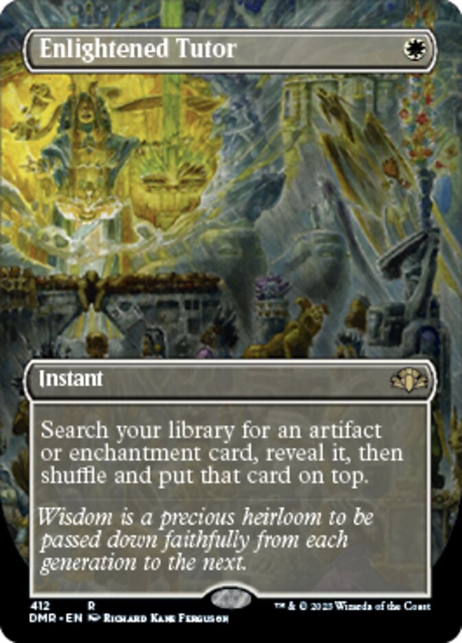 Enlightened Tutor (Borderless Alternate Art) [Dominaria Remastered] | Good Games Cannington
