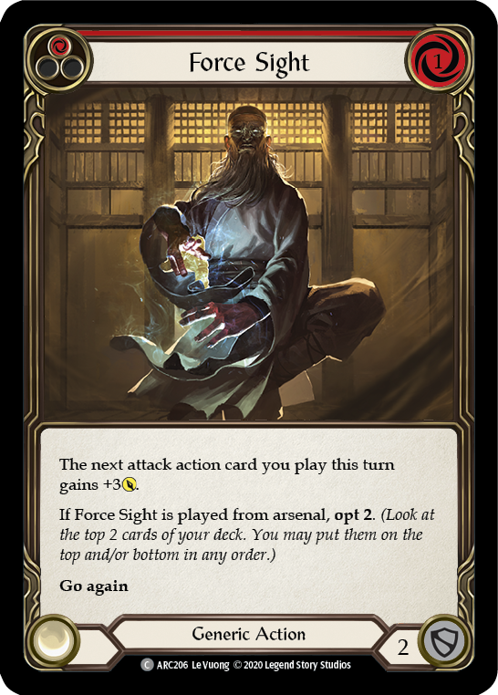 Force Sight (Red) [U-ARC206] Unlimited Rainbow Foil | Good Games Cannington