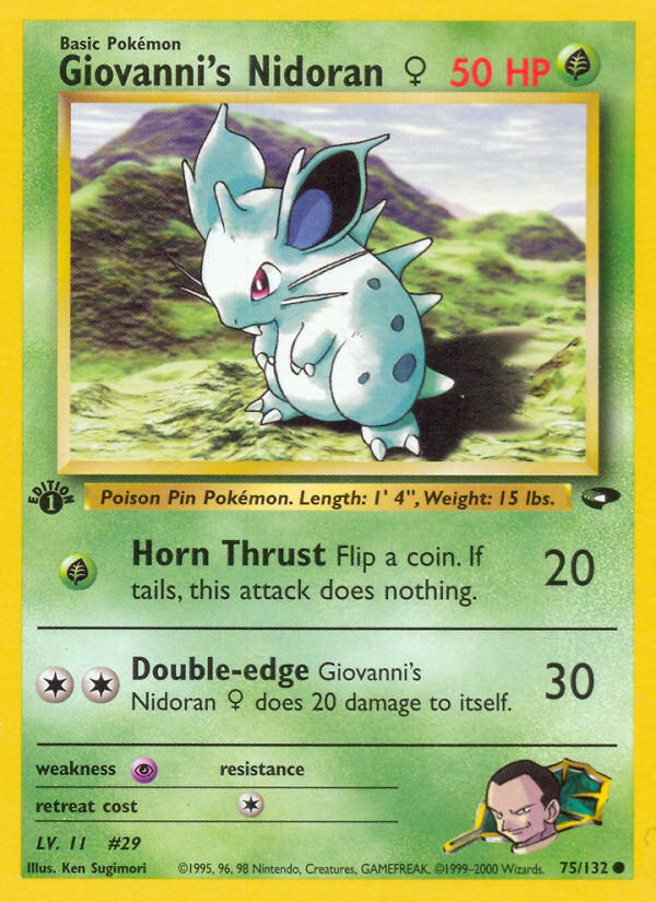 Giovanni's Nidoran (75/132) (Female) [Gym Challenge 1st Edition] | Good Games Cannington
