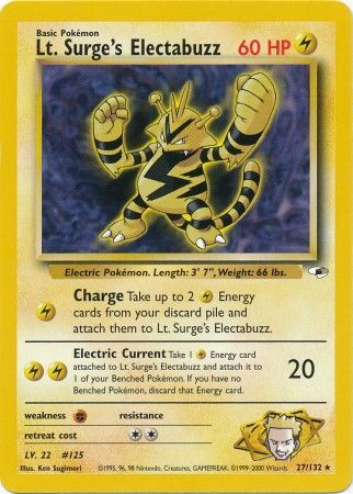 Lt. Surge's Electabuzz (27/132) [Gym Heroes Unlimited] | Good Games Cannington