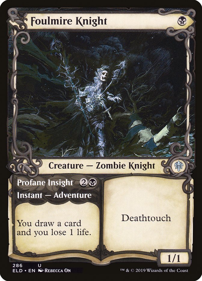 Foulmire Knight // Profane Insight (Showcase) [Throne of Eldraine] | Good Games Cannington