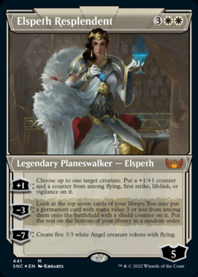 Elspeth Resplendent (Showcase Art Deco Foil Etched) [Streets of New Capenna] | Good Games Cannington