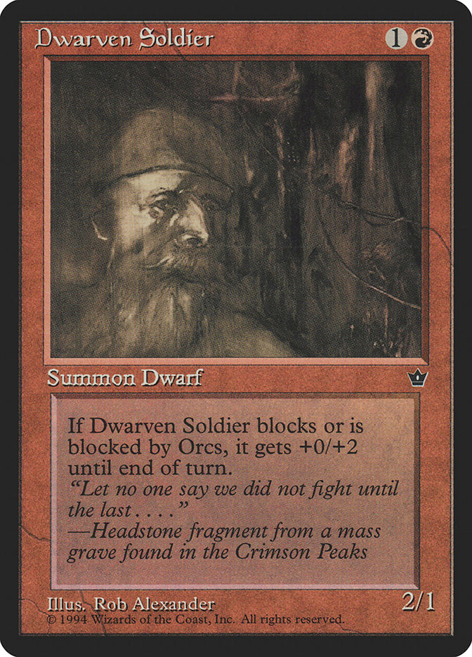 Dwarven Soldier (Rob Alexander) [Fallen Empires] | Good Games Cannington