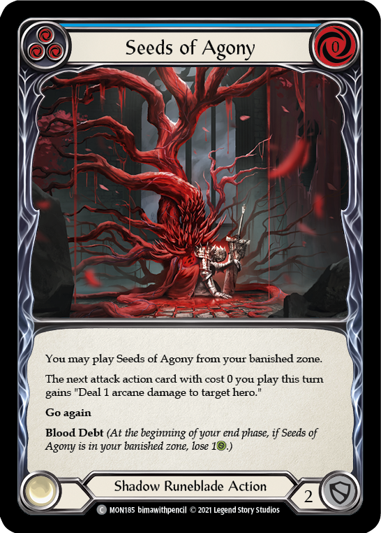 Seeds of Agony (Blue) [MON185-RF] 1st Edition Rainbow Foil | Good Games Cannington