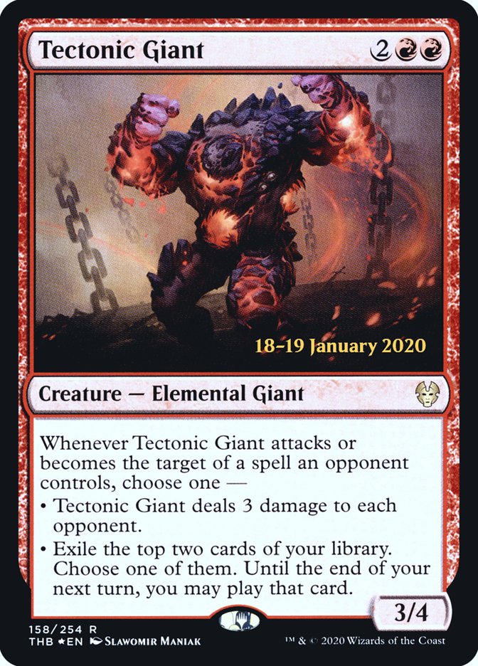 Tectonic Giant [Theros Beyond Death Prerelease Promos] | Good Games Cannington
