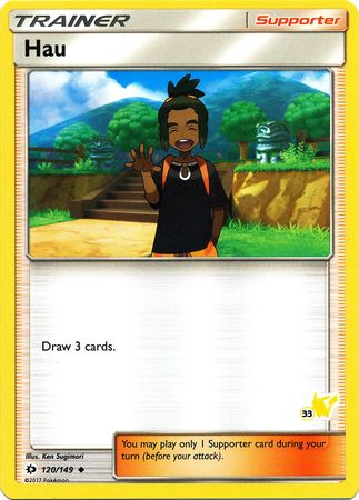 Hau (120/149) (Pikachu Stamp #33) [Battle Academy 2020] | Good Games Cannington
