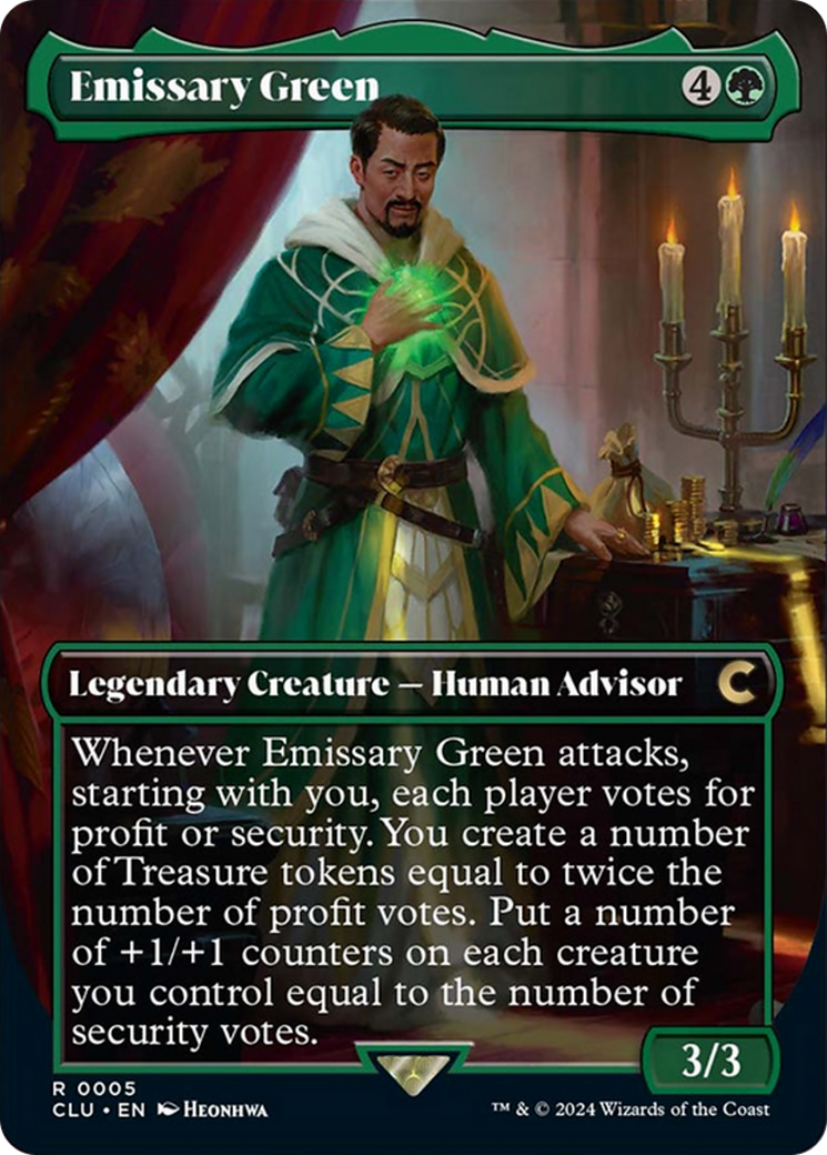 Emissary Green (Borderless) [Ravnica: Clue Edition] | Good Games Cannington