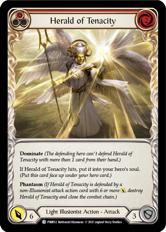 Herald of Tenacity (Red) [PSM012] (Monarch Prism Blitz Deck) | Good Games Cannington