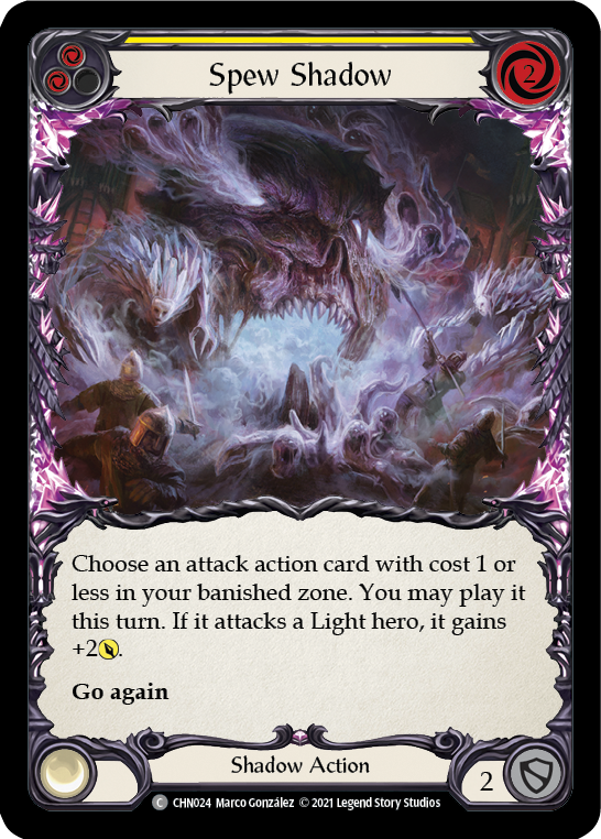 Spew Shadow (Yellow) [CHN024] (Monarch Chane Blitz Deck) | Good Games Cannington