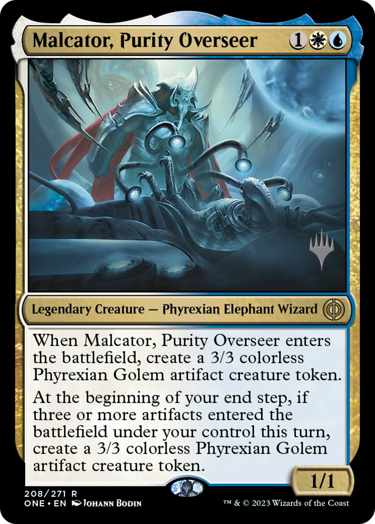 Malcator, Purity Overseer (Promo Pack) [Phyrexia: All Will Be One Promos] | Good Games Cannington
