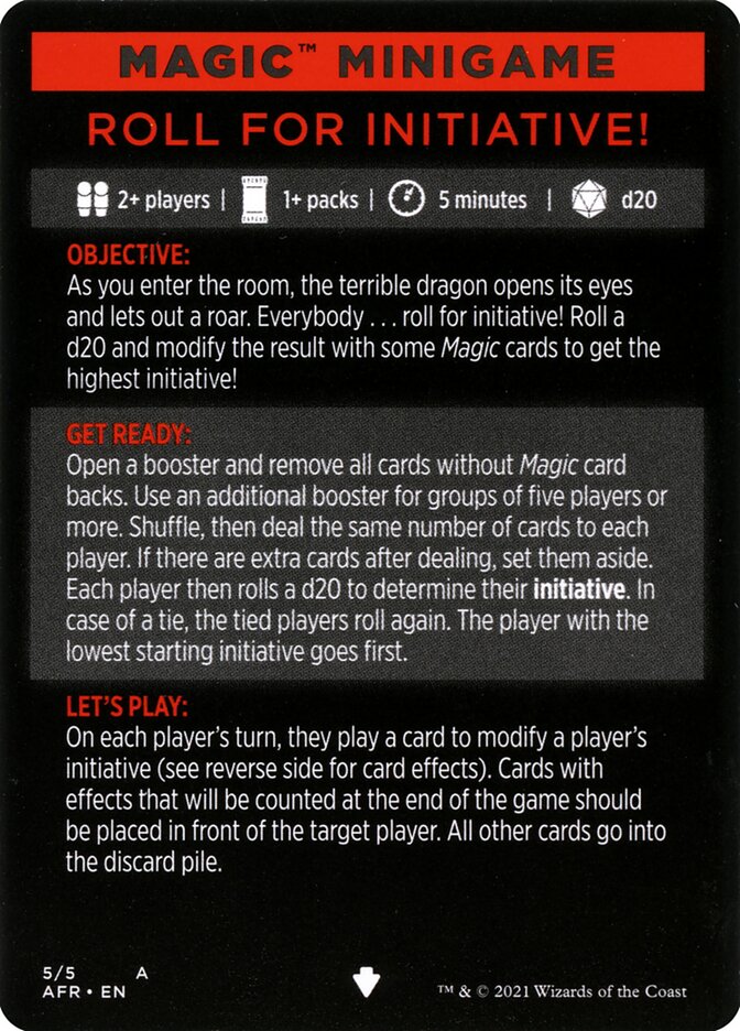 Roll for Initiative (Magic Minigame) [Dungeons & Dragons: Adventures in the Forgotten Realms Minigame] | Good Games Cannington
