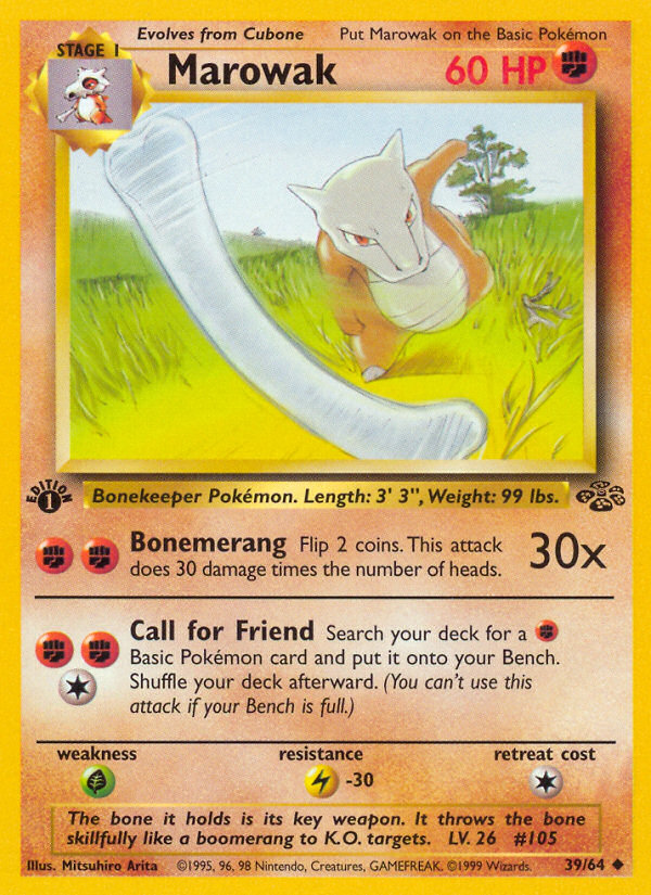 Marowak (39/64) [Jungle 1st Edition] | Good Games Cannington