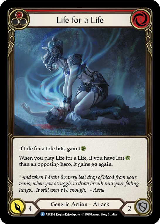 Life for a Life (Red) [U-ARC164] Unlimited Rainbow Foil | Good Games Cannington