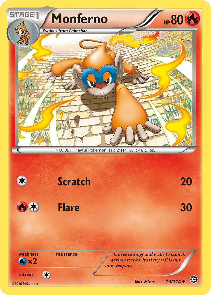 Monferno (19/114) [XY: Steam Siege] | Good Games Cannington