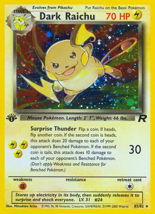 Dark Raichu (83/82) [Team Rocket 1st Edition] | Good Games Cannington