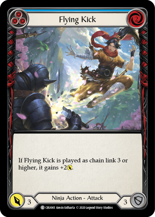 Flying Kick (Blue) [CRU065] 1st Edition Normal | Good Games Cannington