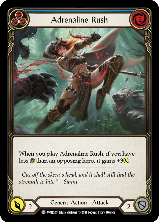 Adrenaline Rush (Blue) [MON265-RF] 1st Edition Rainbow Foil | Good Games Cannington