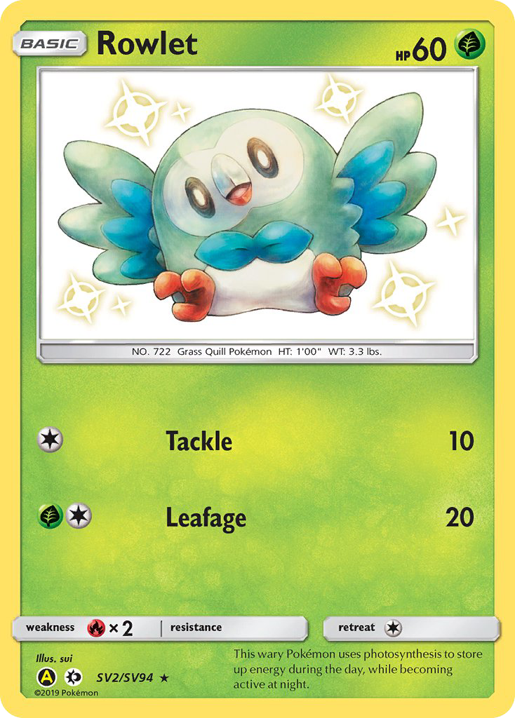 Rowlet (SV2/SV94) [Sun & Moon: Hidden Fates - Shiny Vault] | Good Games Cannington