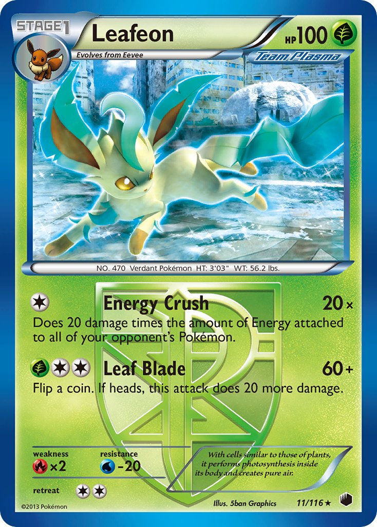 Leafeon (11/116) (Theme Deck Exclusive) [Black & White: Plasma Freeze] | Good Games Cannington