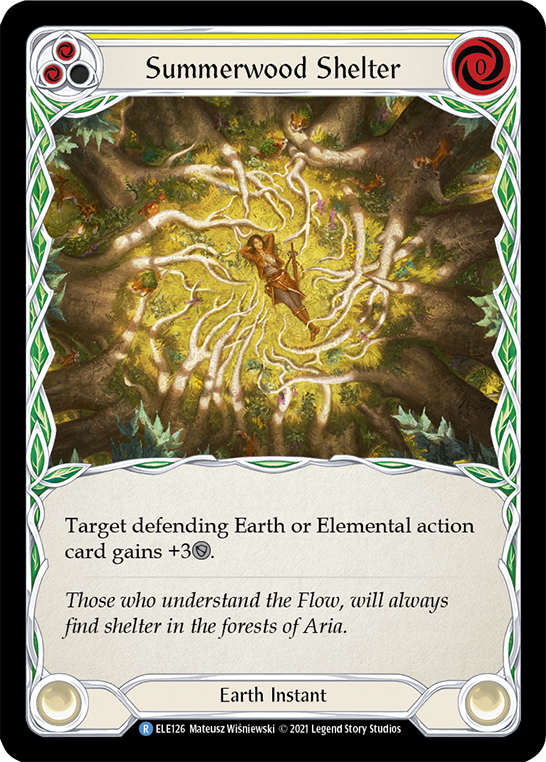 Summerwood Shelter (Yellow) [ELE126] (Tales of Aria)  1st Edition Rainbow Foil | Good Games Cannington