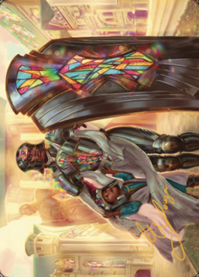 Guardian of New Benalia Art Card (Gold-Stamped Signature) [Dominaria United Art Series] | Good Games Cannington