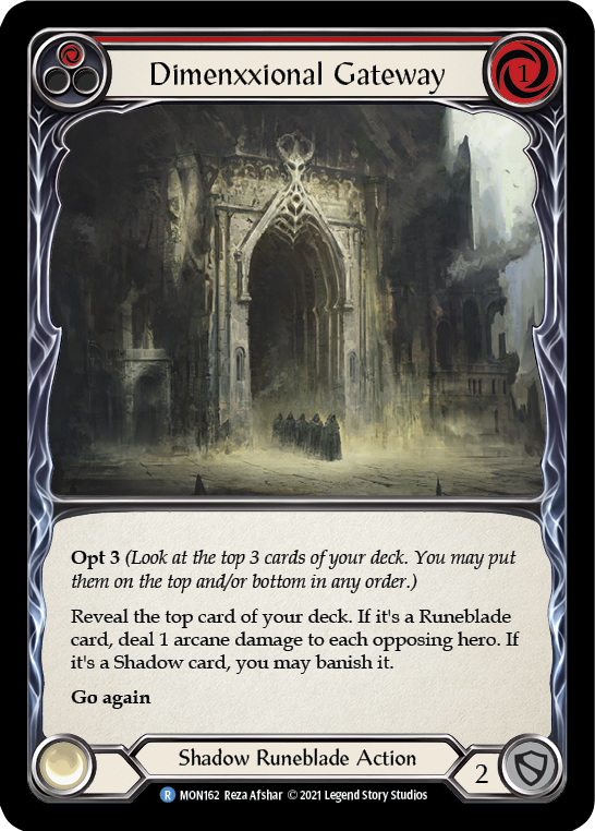 Dimenxxional Gateway (Red) [MON162-RF] 1st Edition Rainbow Foil | Good Games Cannington