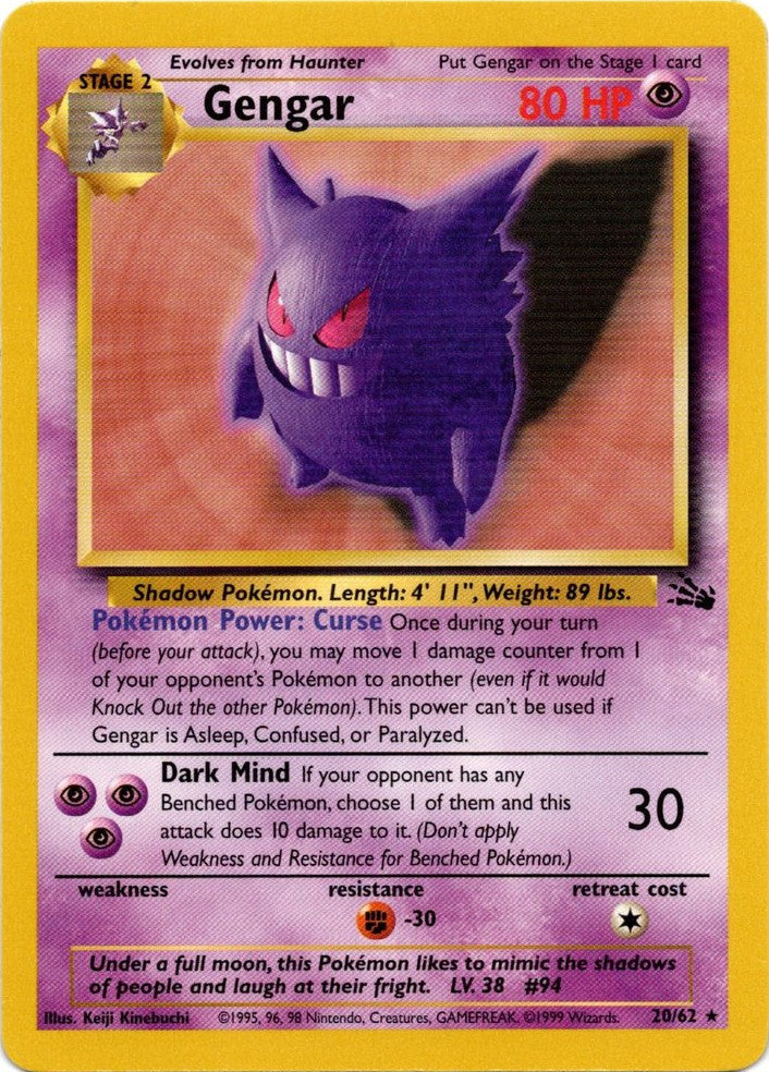 Gengar (20/62) [Fossil Unlimited] | Good Games Cannington