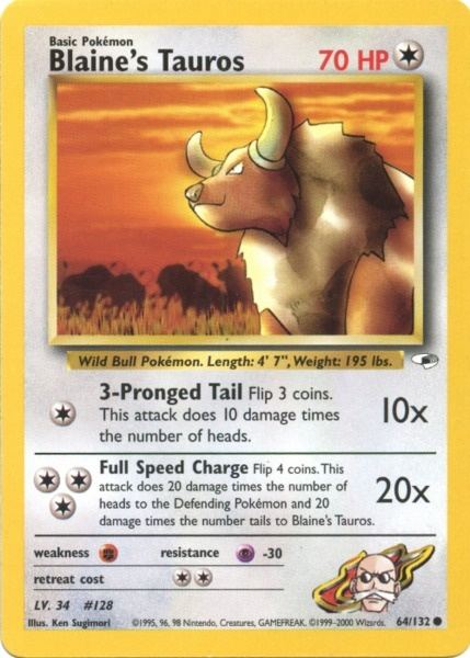 Blaine's Tauros (64/132) [Gym Heroes Unlimited] | Good Games Cannington