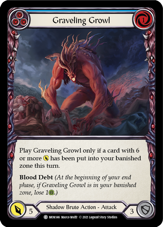 Graveling Growl (Blue) [MON146-RF] 1st Edition Rainbow Foil | Good Games Cannington