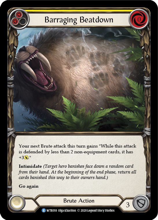 Barraging Beatdown (Yellow) [U-WTR018] (Welcome to Rathe Unlimited)  Unlimited Rainbow Foil | Good Games Cannington