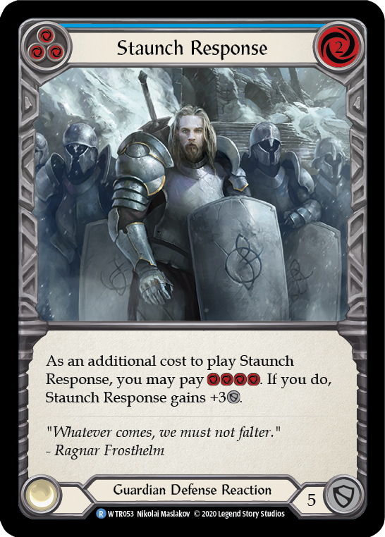 Staunch Response (Blue) [U-WTR053] (Welcome to Rathe Unlimited)  Unlimited Rainbow Foil | Good Games Cannington