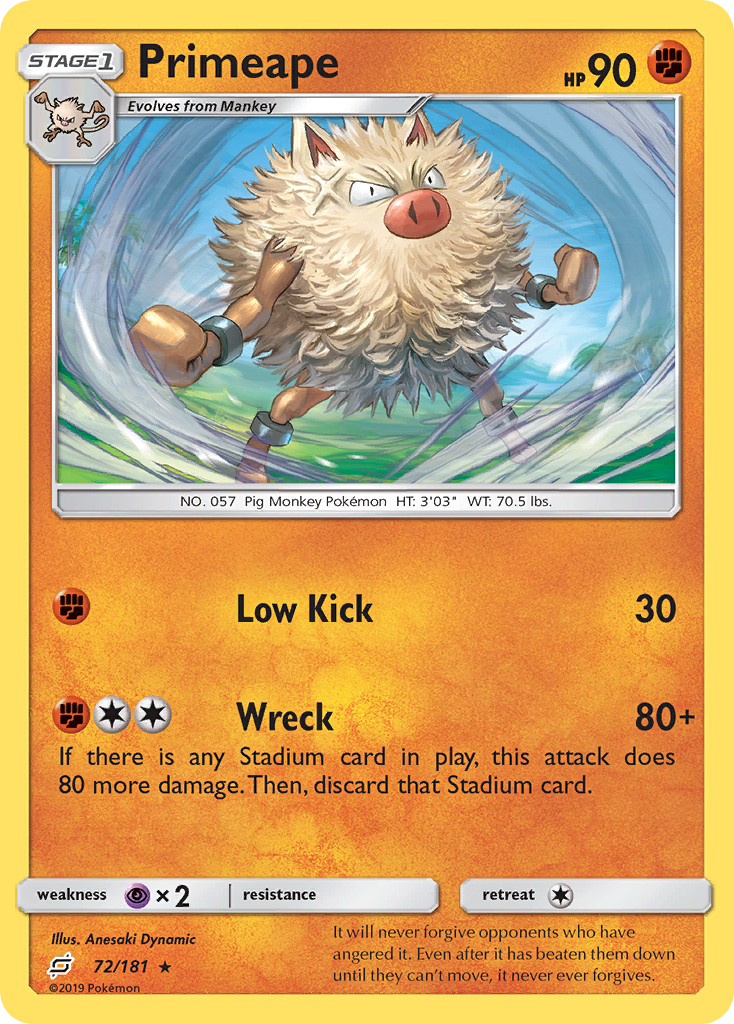 Primeape (72/181) [Sun & Moon: Team Up] | Good Games Cannington