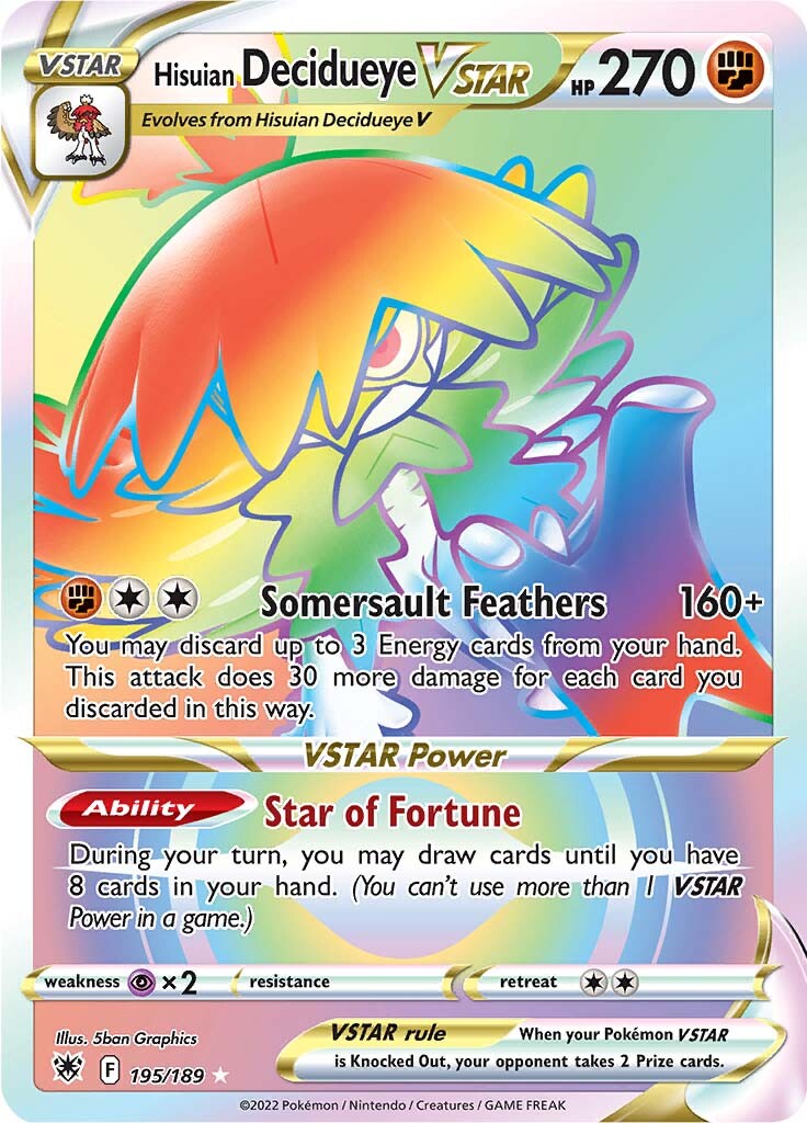 Hisuian Decidueye VSTAR (195/189) [Sword & Shield: Astral Radiance] | Good Games Cannington