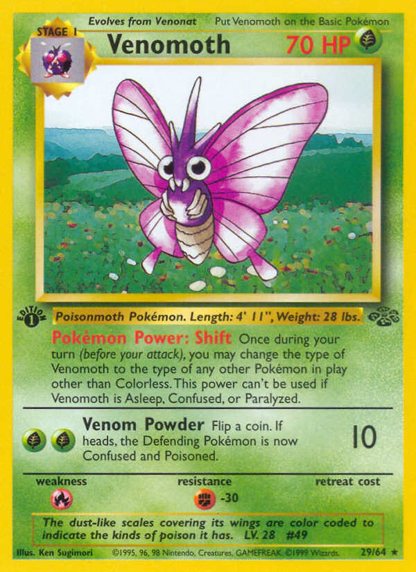 Venomoth (29/64) [Jungle 1st Edition] | Good Games Cannington