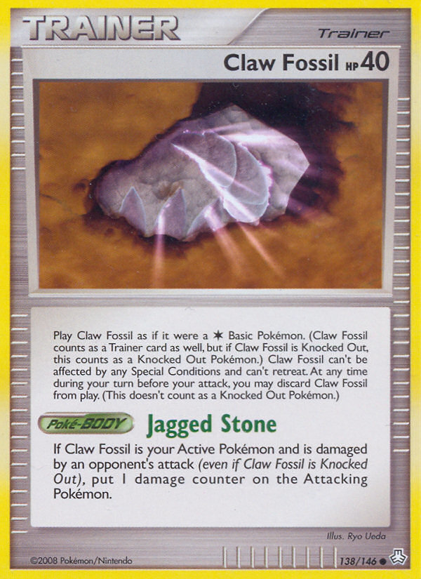 Claw Fossil (138/146) [Diamond & Pearl: Legends Awakened] | Good Games Cannington