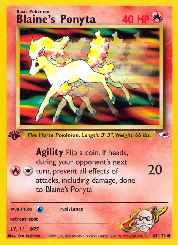 Blaine's Ponyta (63/132) [Gym Heroes 1st Edition] | Good Games Cannington
