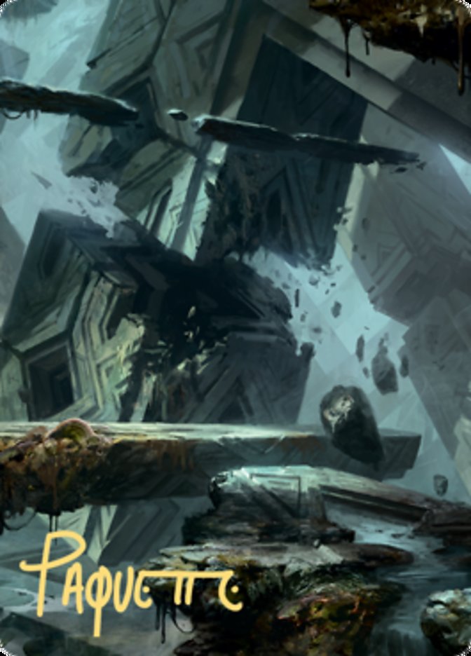 Swamp 3 Art Card (Gold-Stamped Signature) [Zendikar Rising Art Series] | Good Games Cannington